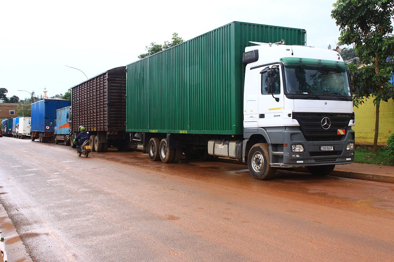 Container trucks in Kigali